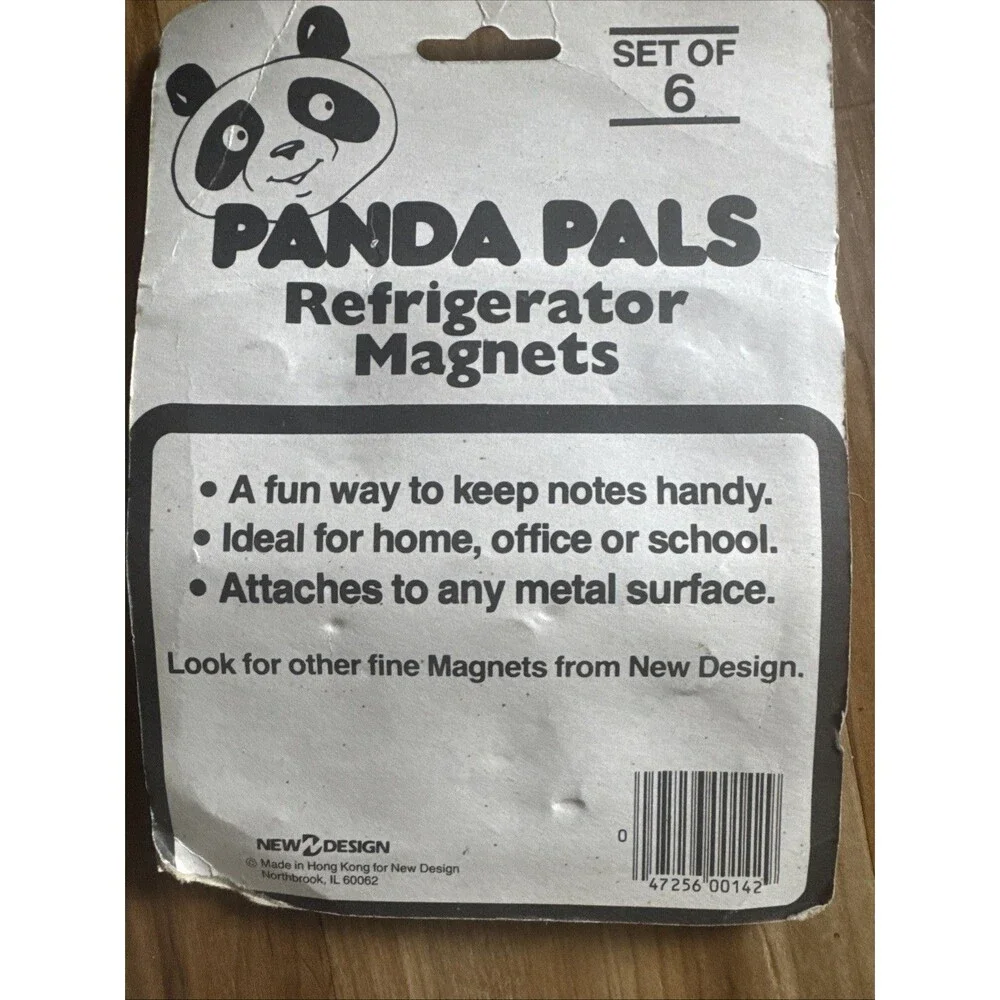 Set Of 6 Panda Pals Refrigerator Magnets New Design Sealed